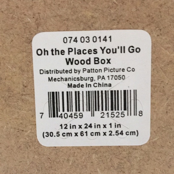 Dr Suess All the Places You’ll Go Wood Box Picture official Suess Prints EUC - Picture 4 of 7